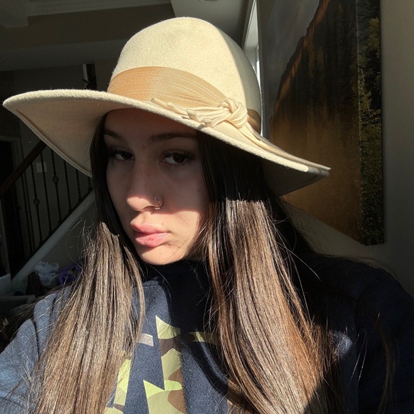 Astre Vintage felted wool hat cream grosgrain ribbon trim - Picture 9 of 9